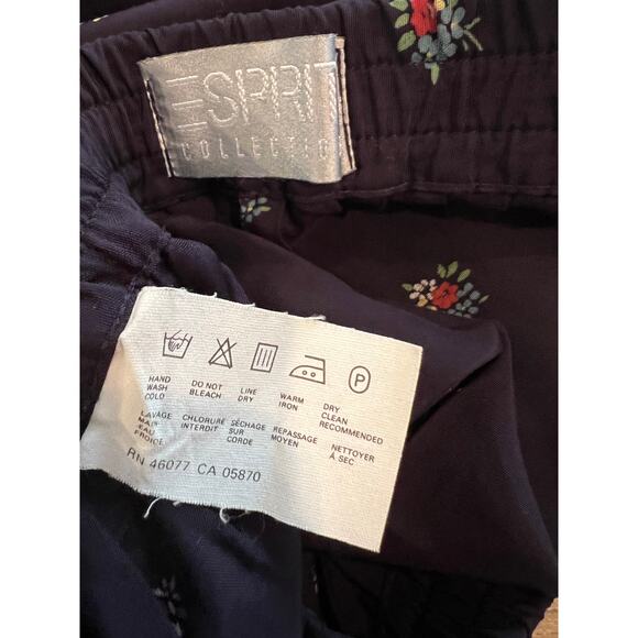 Vintage 90s ESPRIT Blue Floral rayon midi skirt - Picture 7 of 7